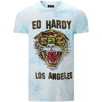 Oblečenie Muž Tričká s krátkym rukávom Ed Hardy - Los tigre t-shirt turquesa Modrá