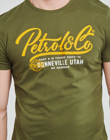 Petrol Industries T-Shirt SS Classic Print Piesková / Maskáčová zelená