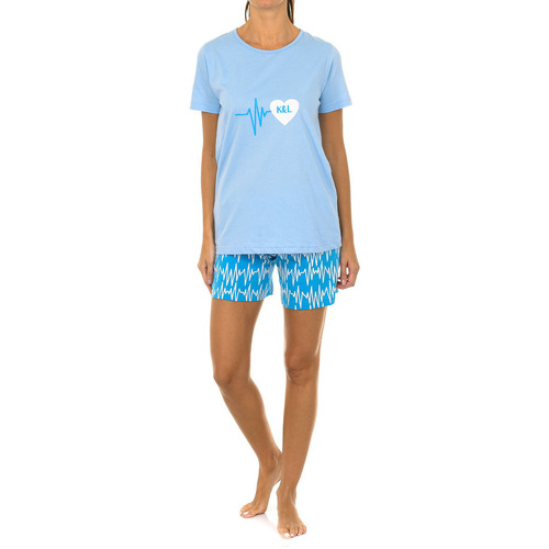 Oblečenie Žena Pyžamá a nočné košele Kisses&Love KL45135 Modrá