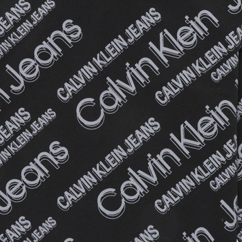 Calvin Klein Jeans SLANTED AOP LOGO RELAXED HOODIE Čierna