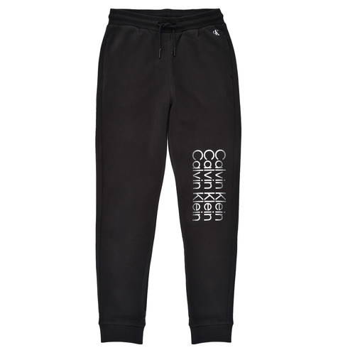 Oblečenie Chlapec Tepláky a vrchné oblečenie Calvin Klein Jeans INSTITUTIONAL CUT OFF LOGO SWEATPANTS Čierna