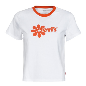 Oblečenie Žena Tričká s krátkym rukávom Levi's GRAPHIC JORDIE TEE Logo / Daisy / Biela / Enamel / Oranžová