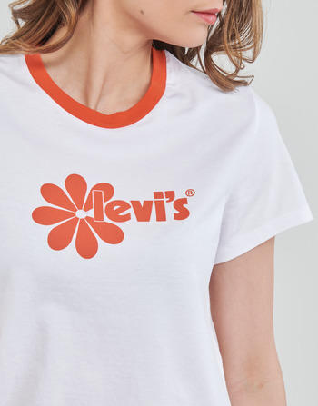 Levi's GRAPHIC JORDIE TEE Logo / Daisy / Biela / Enamel / Oranžová