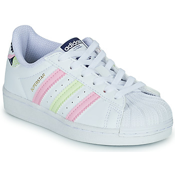 Topánky Dievča Nízke tenisky adidas Originals SUPERSTAR C Biela / Ružová