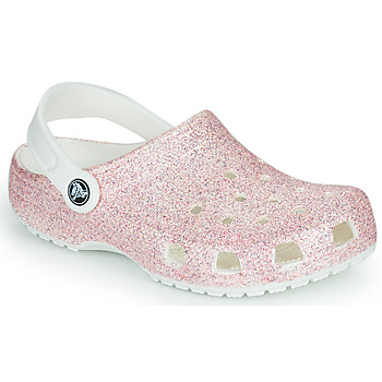 Topánky Dievča Nazuvky Crocs Classic Glitter Clog K Biela / Ružová