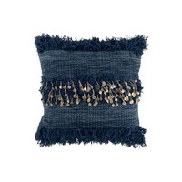 Domov Vonkajšie textílie J-line COUSSIN BORD MIROIR COT BLEU (45x45x4cm) Modrá