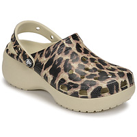 Topánky Žena Nazuvky Crocs CLASSIC PLATFORM Béžová / Leopard