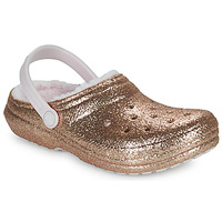 Topánky Dievča Nazuvky Crocs Classic Lined Glitter Clog T Zlatá