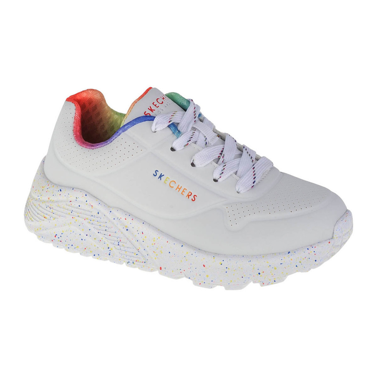 Topánky Dievča Nízke tenisky Skechers Uno Lite Rainbow Speckle Biela
