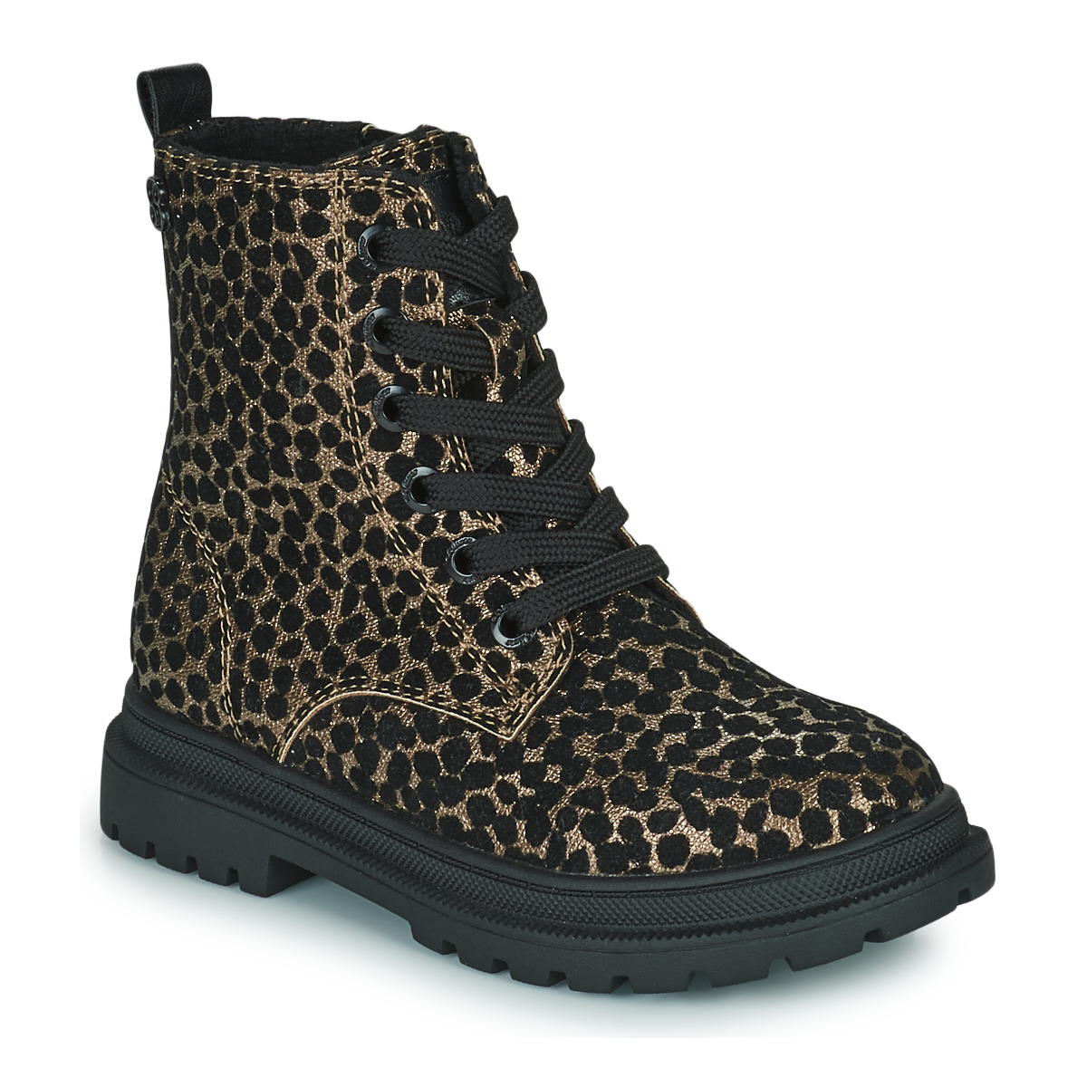 Topánky Dievča Polokozačky S.Oliver 45202-39-907 Čierna / Leopard
