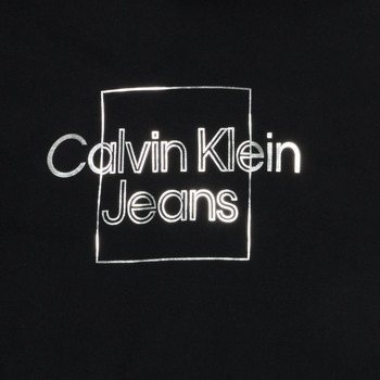 Calvin Klein Jeans METALLIC BOX LOGO RELAXED HOODIE Čierna