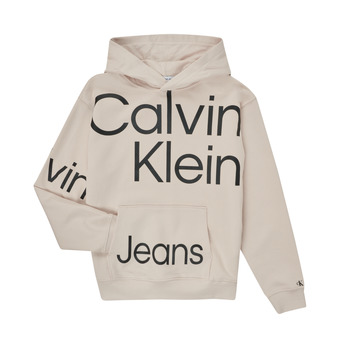 Oblečenie Chlapec Mikiny Calvin Klein Jeans BOLD INSTITUTIONAL LOGO HOODIE Biela