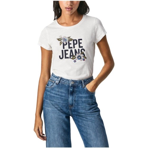 Oblečenie Žena Tričká s krátkym rukávom Pepe jeans  Biela