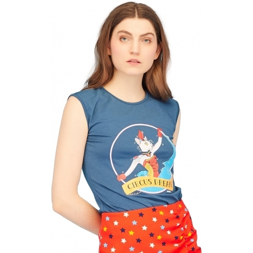 Oblečenie Žena Mikiny Minueto MINUETOC Cat Circus T-Shirt - Blue Modrá