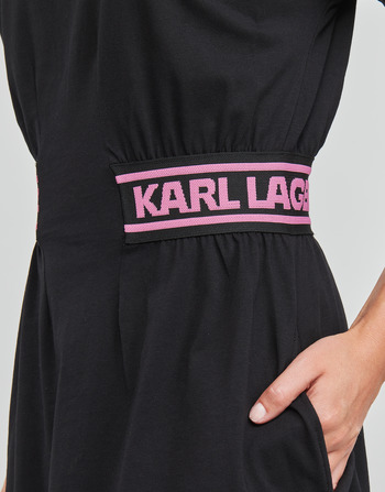 Karl Lagerfeld JERSEY DRESS W/LOGO WAIST Čierna