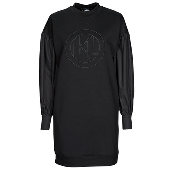 Oblečenie Žena Krátke šaty Karl Lagerfeld FABRIC MIX SWEATDRESS Čierna