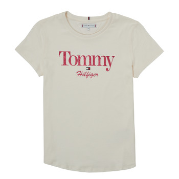 Oblečenie Dievča Tričká s krátkym rukávom Tommy Hilfiger KG0KG06821-YBH Biela