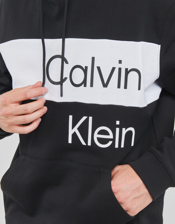 Calvin Klein Jeans INSTITUTIONAL BLOCKING HOODIE Čierna / Biela