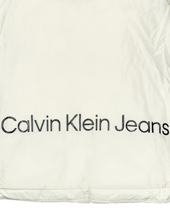Calvin Klein Jeans LOGO BELT WAISTED SHORT PUFFER Krémová