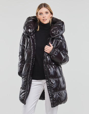 MICHAEL Michael Kors HORIZONTAL QUILTED DOWN COAT WITH  ATTACHED HOOD Čierna