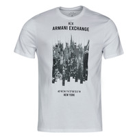 Oblečenie Muž Tričká s krátkym rukávom Armani Exchange 6LZTFG-ZJBVZ Biela