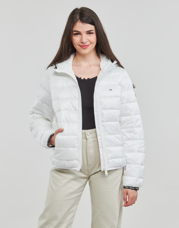 Tommy Jeans TJW QUILTED TAPE HOODED JACKET Biela