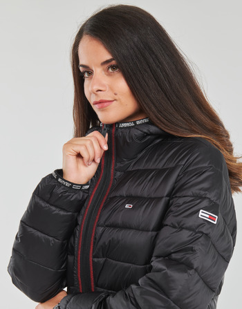 Tommy Jeans TJW QUILTED TAPE HOODED JACKET Čierna