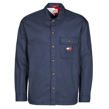 Oblečenie Muž Košele s dlhým rukávom Tommy Jeans TJM CLASSIC SOLID OVERSHIRT Námornícka modrá