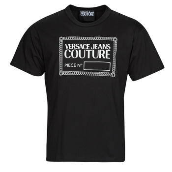 Oblečenie Muž Tričká s krátkym rukávom Versace Jeans Couture 73GAHT11-899 Čierna / Biela