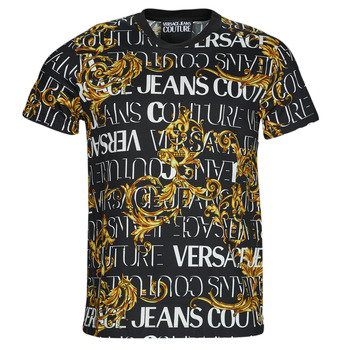 Oblečenie Muž Tričká s krátkym rukávom Versace Jeans Couture 73GAH6S0-G89 Čierna / Biela / Žltá