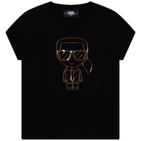 Oblečenie Dievča Tričká s krátkym rukávom Karl Lagerfeld Z15386-09B Čierna