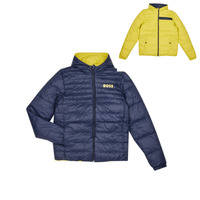 Oblečenie Chlapec Vyteplené bundy BOSS J26487-616 Námornícka modrá / Žltá
