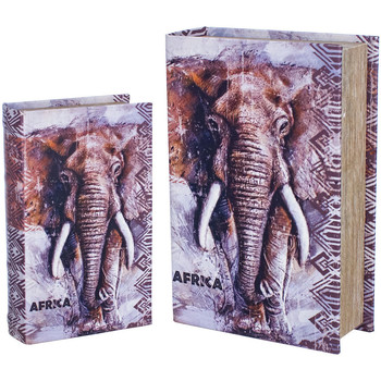 Domov Košíky / škatule Signes Grimalt Kniha Box Elephant 2 Jednotky Šedá