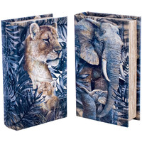 Domov Košíky / škatule Signes Grimalt Kniha Kniha Tiger A Elephant 2 Jednotky Modrá