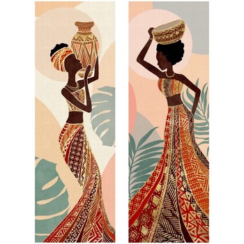 Domov Obrazy / plátna Signes Grimalt Africká Žena Maľba 2 Jednotky Čierna