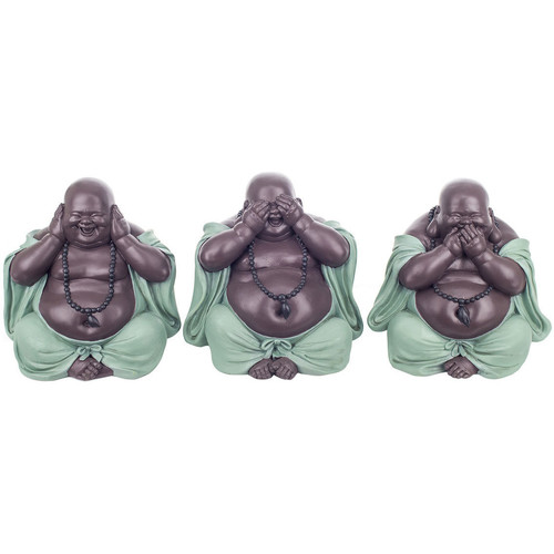 Domov Sochy Signes Grimalt Obrázok Buddha Nevidí / Počuť / Hovoriť 3 Jednotky Modrá