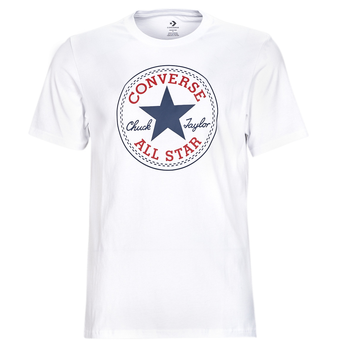 Oblečenie Tričká s krátkym rukávom Converse GO-TO CHUCK TAYLOR CLASSIC PATCH TEE Biela
