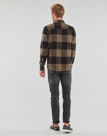 Only & Sons  ONSMILO LS CHECK OVERSHIRT Hnedá