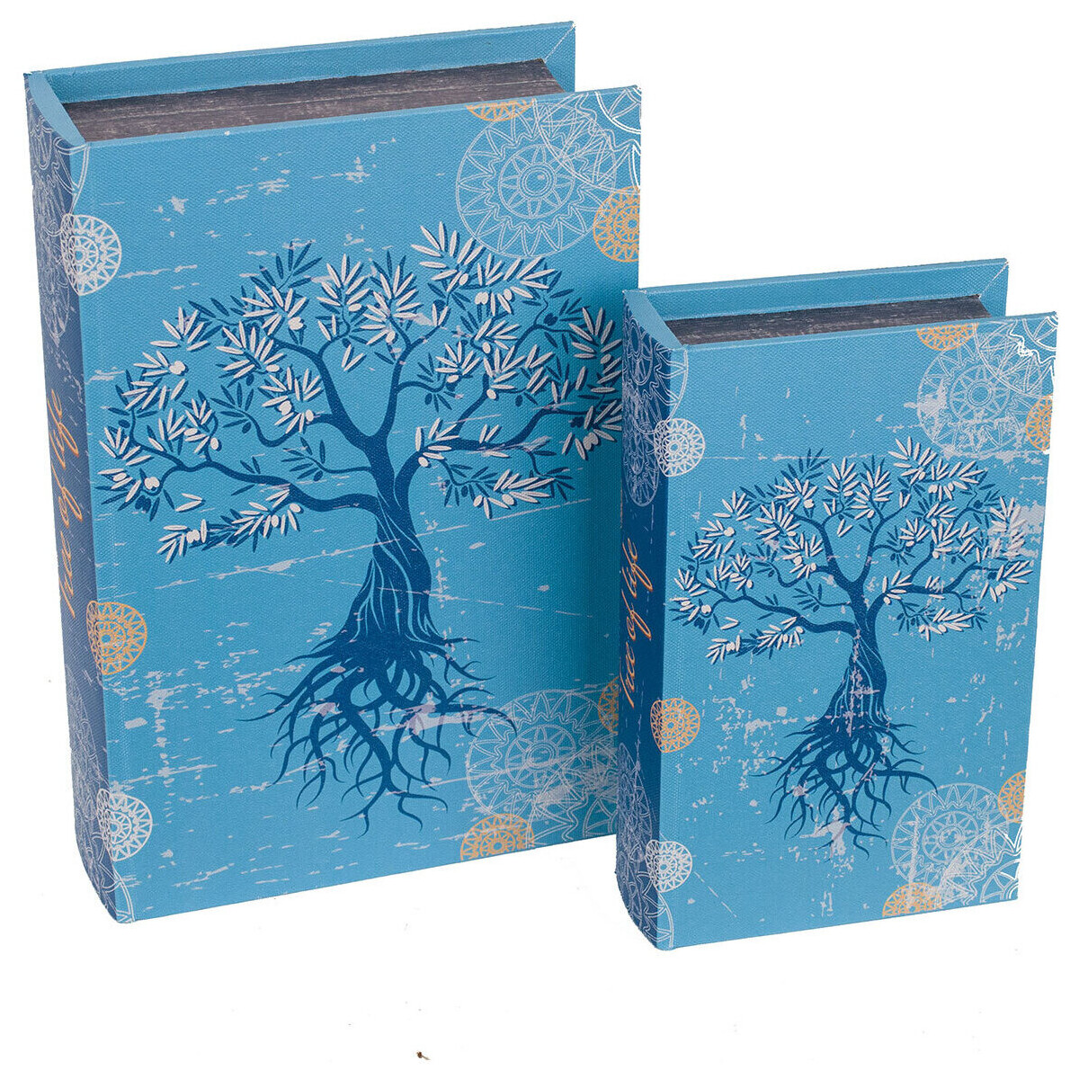 Domov Košíky / škatule Signes Grimalt Box Book Strom Života 2 Jednotky Modrá
