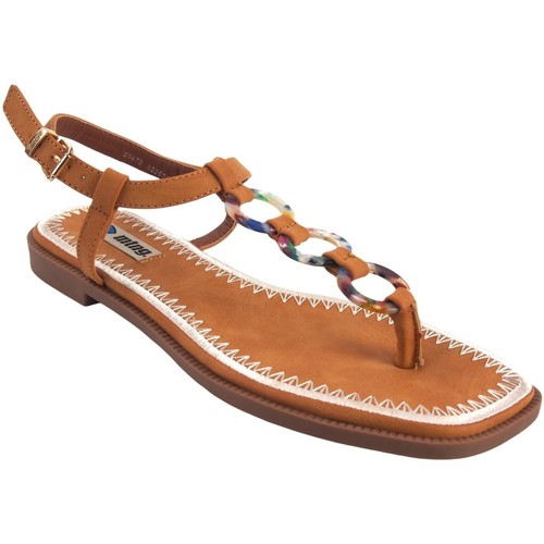Topánky Žena Univerzálna športová obuv MTNG Dámske sandále MUSTANG 50672 kožené Hnedá