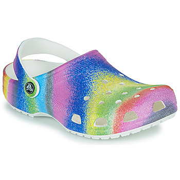 Topánky Deti Nazuvky Crocs Classic Spray Dye Clog K Biela / Viacfarebná