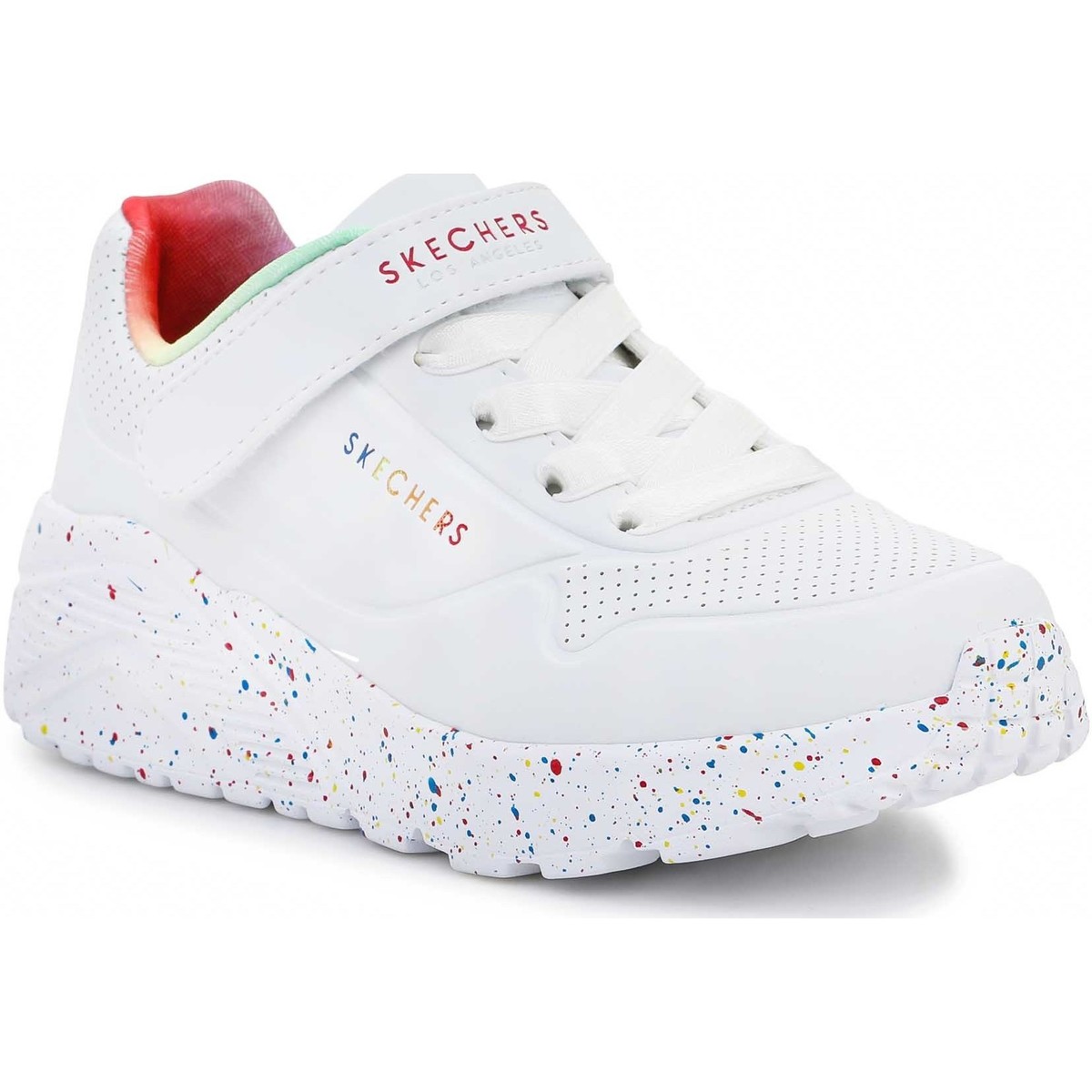 Topánky Dievča Sandále Skechers Uno Lite - RAINBOW SPECKS 310457-WMLT Biela