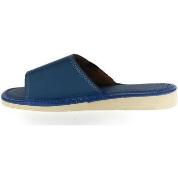 Topánky Žena Papuče John-C Dámske luxusné kožené modré papuče MEM modrá