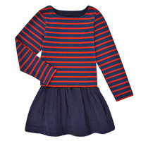 Oblečenie Dievča Krátke šaty Petit Bateau CONSTANTIN Námornícka modrá / Červená