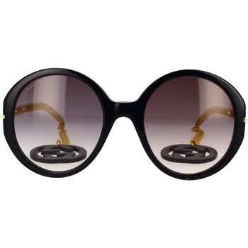 Hodinky & Bižutéria Slnečné okuliare Gucci Occhiali da Sole  GG0726S 001 con Pendoli Čierna