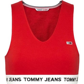 Oblečenie Žena Tričká a polokošele Tommy Jeans TOP ROJO MUJER   DW0DW13830 Červená