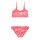 Oblečenie Dievča Plavky dvojdielne Roxy VACAY FOR LIFE CROP TOP SET Ružová / Biela
