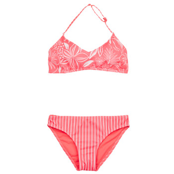 Oblečenie Dievča Plavky dvojdielne Roxy VACAY FOR LIFE TRI BRA SET Ružová / Biela