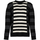 Oblečenie Muž Svetre Les Hommes LLK113-654U | Wool Stripes Round Neck Jumper Čierna