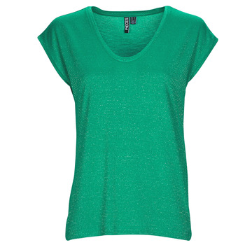 Oblečenie Žena Tielka a tričká bez rukávov Pieces PCBILLO TEE LUREX STRIPES Zelená
